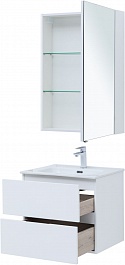 Aquanet Мебель для ванной Алвита New 60 2 ящика подвесная белая матовая – фотография-6